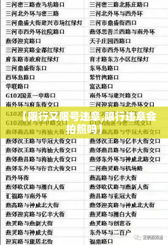 【限行又限号违章,限行违章会拍照吗】