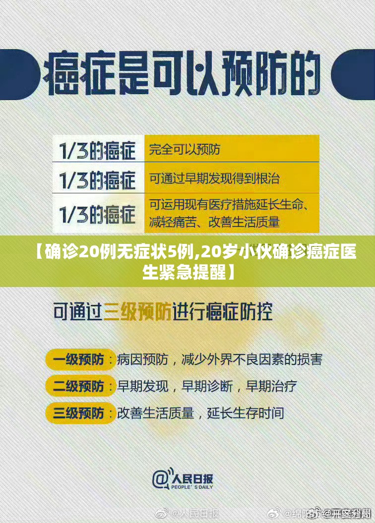 【确诊20例无症状5例,20岁小伙确诊癌症医生紧急提醒】 【确诊20例无症状5例,20岁小伙确诊癌症医生紧急提醒】
