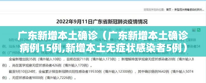 广东新增本土确诊（广东新增本土确诊病例15例,新增本土无症状感染者5例）