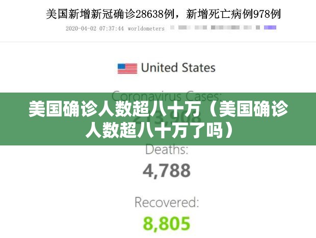 美国确诊人数超八十万(美国确诊人数超八十万了吗) 美国确诊人数超八十万(美国确诊人数超八十万了吗)