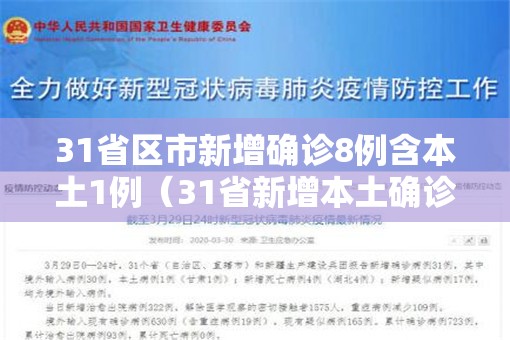31省区市新增确诊8例含本土1例(31省新增本土确诊10例) 31省区市新增确诊8例含本土1例(31省新增本土确诊10例)