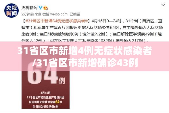 31省区市新增4例无症状感染者/31省区市新增确诊43例 31省区市新增4例无症状感染者/31省区市新增确诊43例