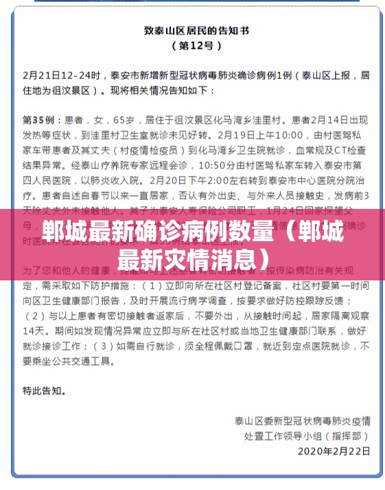 郸城最新确诊病例数量(郸城最新灾情消息) 郸城最新确诊病例数量(郸城最新灾情消息)