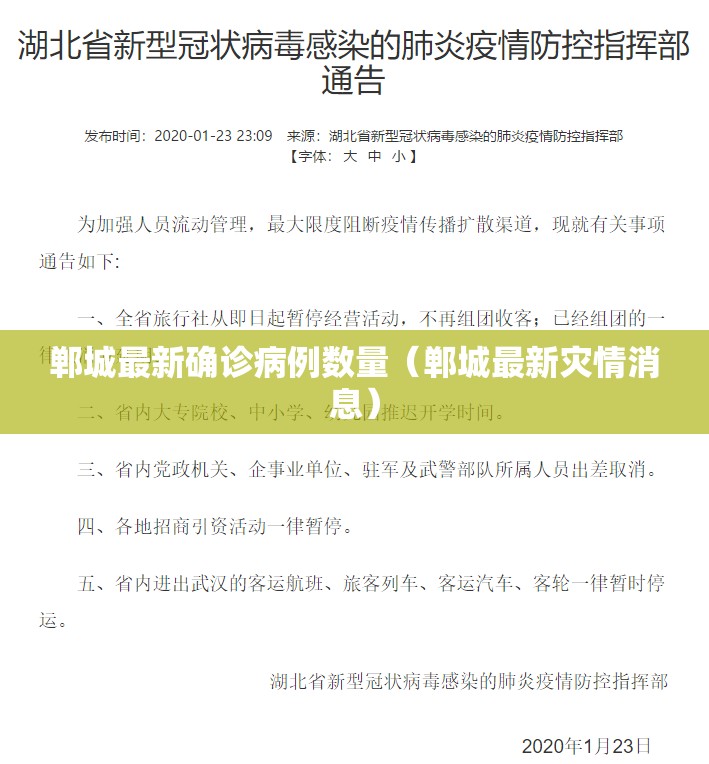 郸城最新确诊病例数量(郸城最新灾情消息) 郸城最新确诊病例数量(郸城最新灾情消息)
