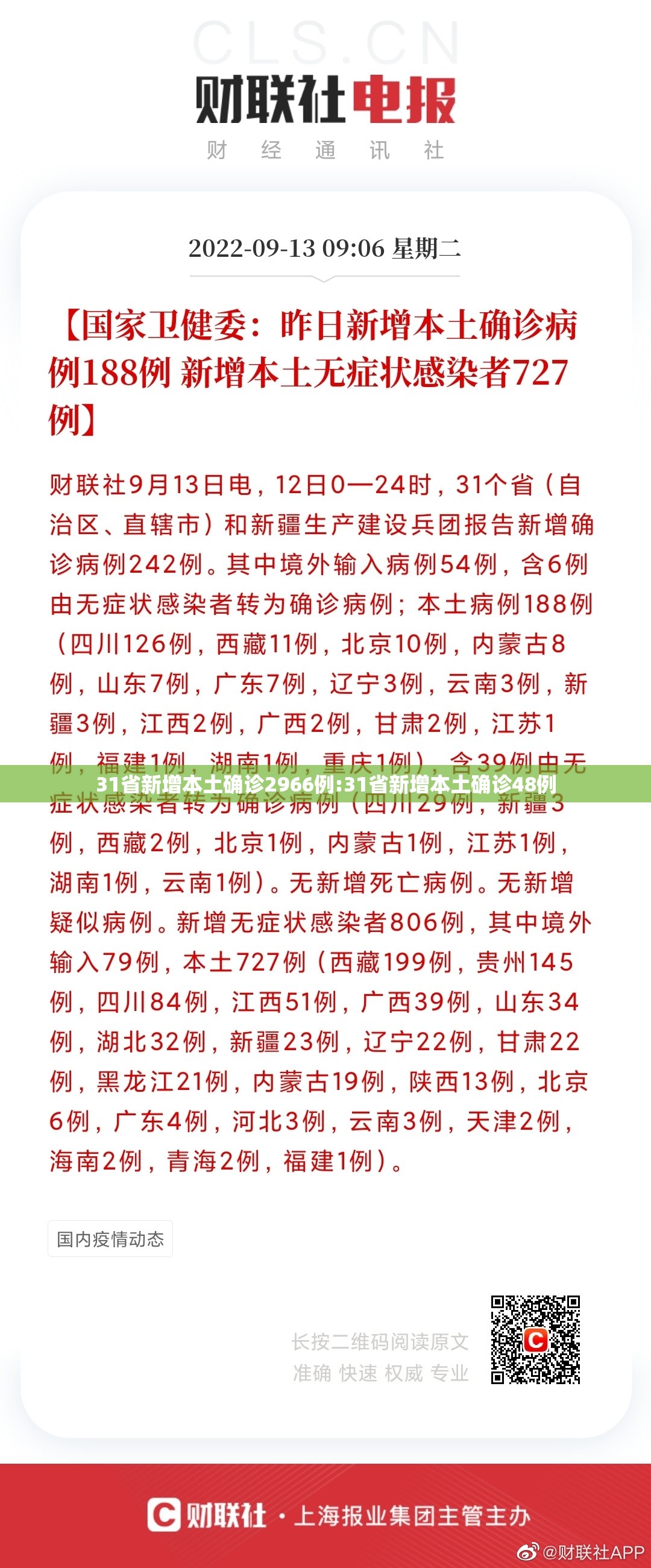 31省新增本土确诊2966例:31省新增本土确诊48例 31省新增本土确诊2966例:31省新增本土确诊48例