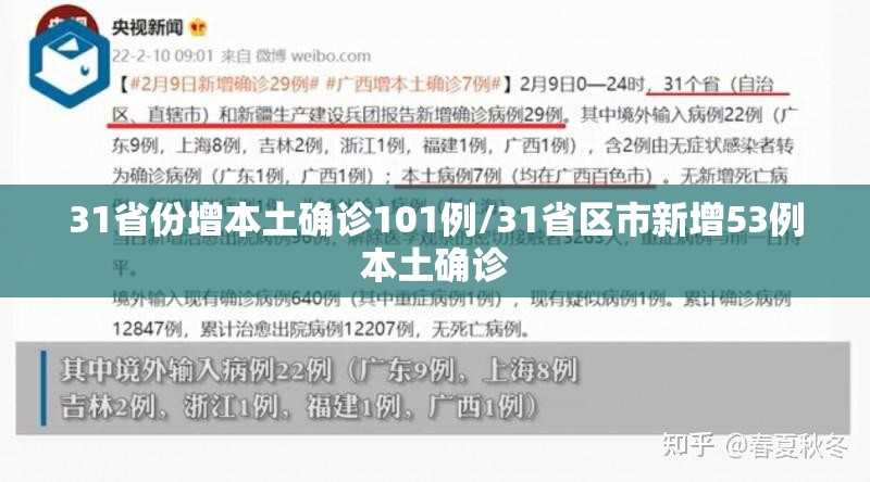 31省份增本土确诊101例/31省区市新增53例本土确诊