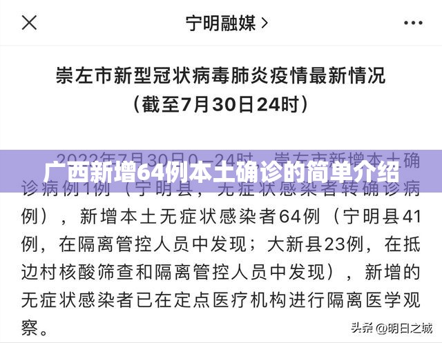 广西新增64例本土确诊的简单介绍 广西新增64例本土确诊的简单介绍