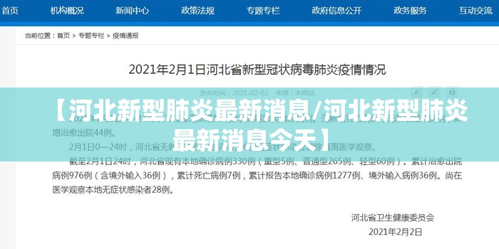 【河北新型肺炎最新消息/河北新型肺炎最新消息今天】
