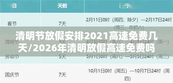 清明节放假安排2021高速免费几天/2026年清明放假高速免费吗
