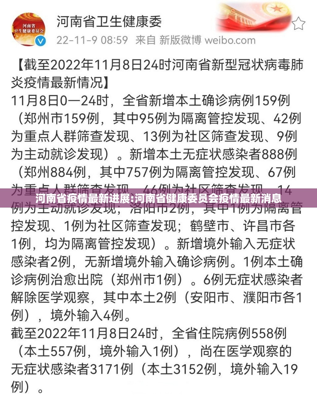 河南省疫情最新进展:河南省健康委员会疫情最新消息 河南省疫情最新进展:河南省健康委员会疫情最新消息
